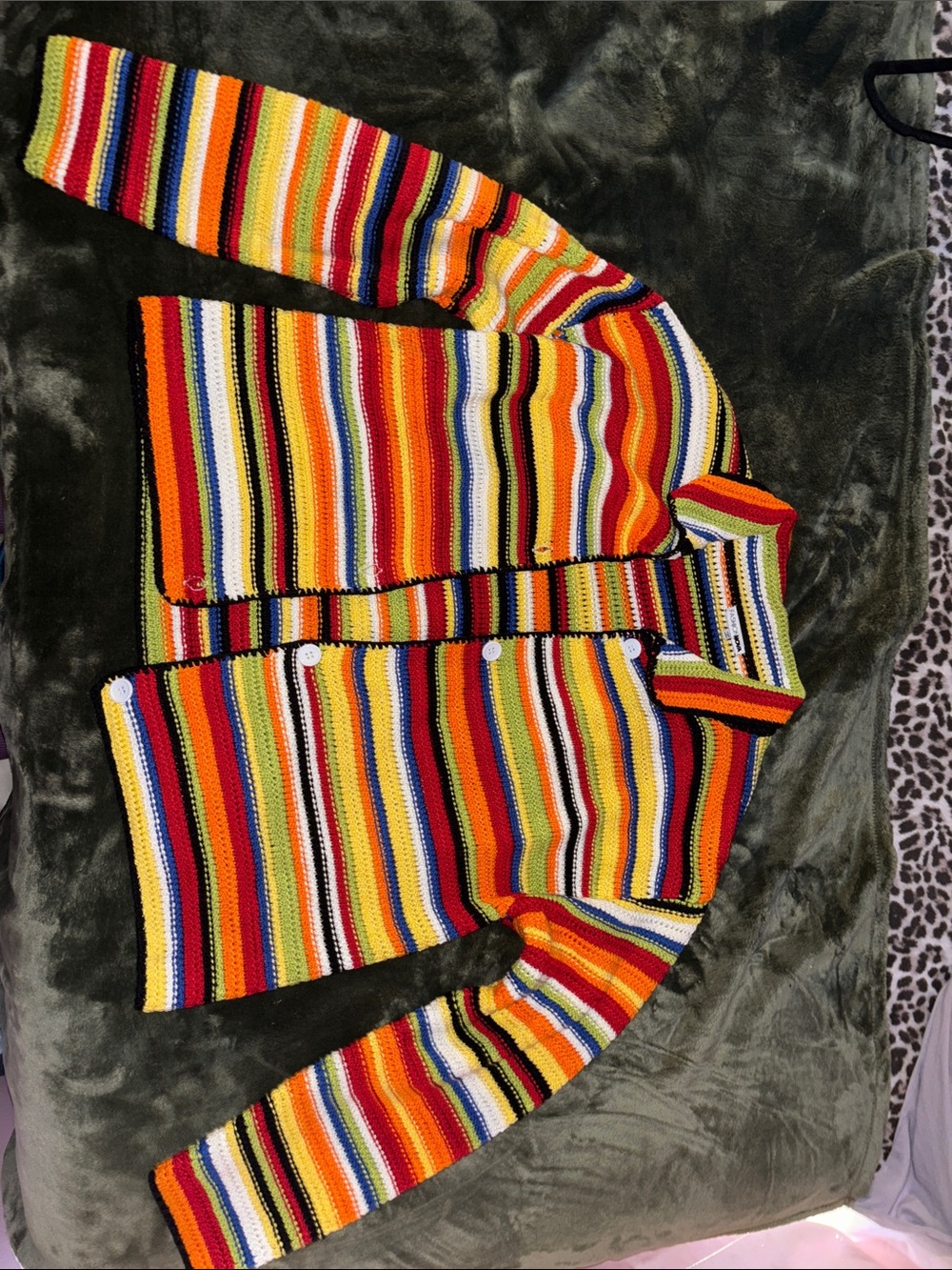 Multicolor Striped Knit Cardigan
